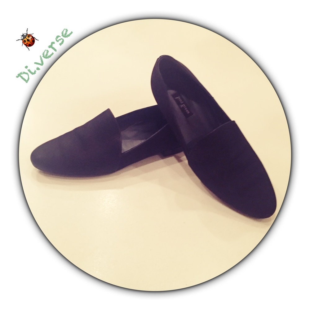 Paul Green black leather loafers size 6